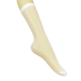 夏季 纯欲白色镂空及膝网格性感丝袜小腿女袜 薄款