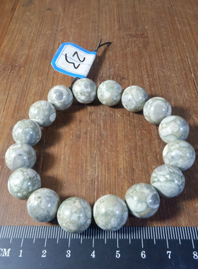 3428号 新疆哈密海洋生物化石手链 手串 14.5mm