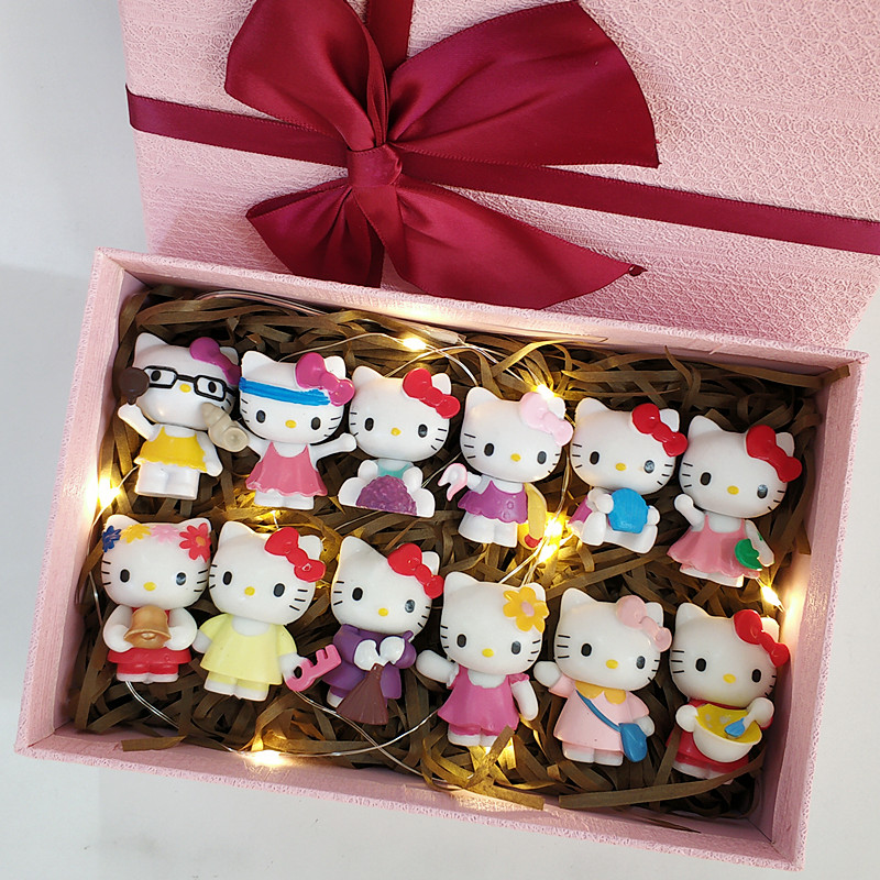 kt猫小公仔凯蒂猫摆件hello kitty手办盲盒生日礼物动漫模型全套