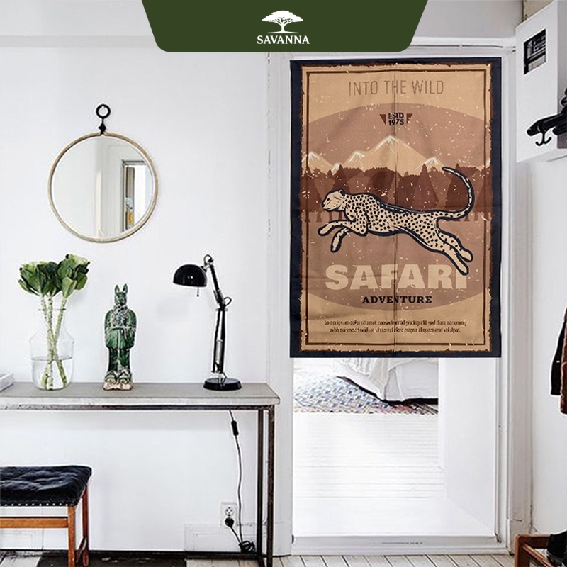 非洲豹吸门帘民宿挂布隔断