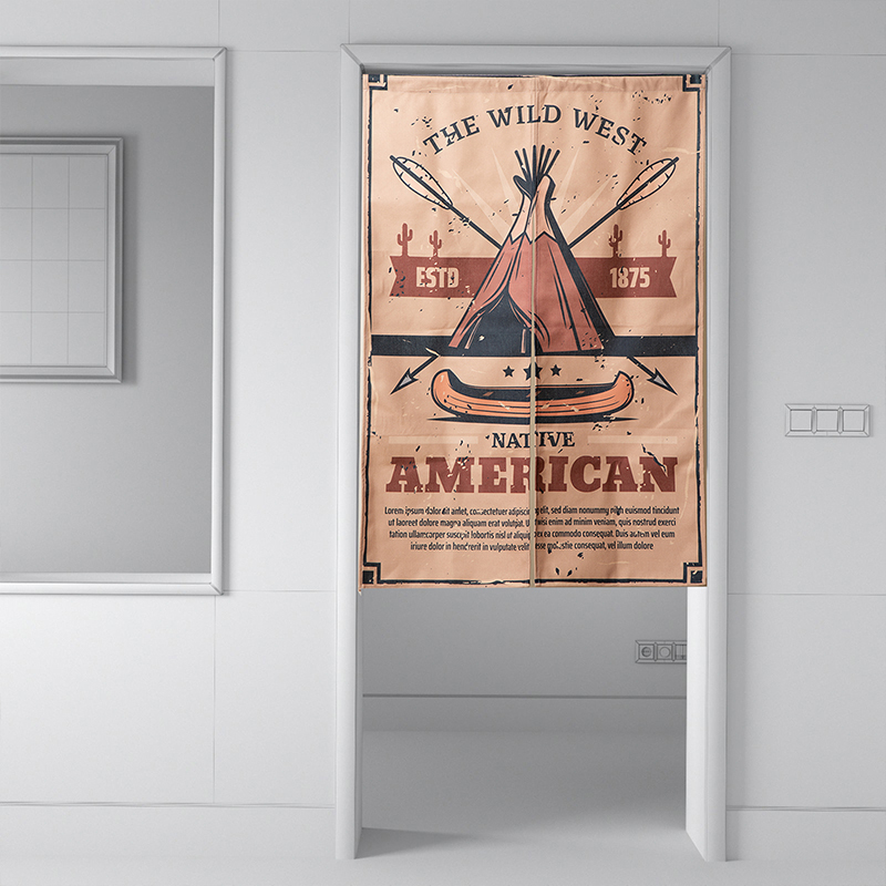 印第安帐篷磁吸门帘民宿挂布