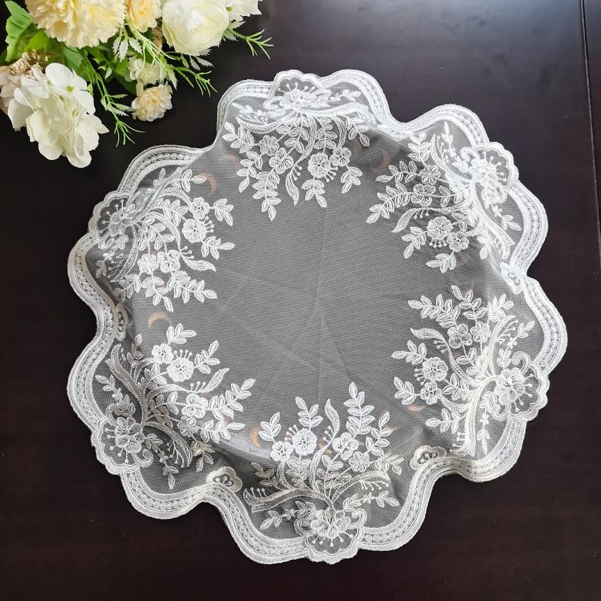 2022欧式白色蕾丝圆形盖巾茶盘茶具长方形防尘布空气炸锅万能方巾,居家布艺,万能盖巾,淘宝优惠券,粉丝福利购,淘宝优惠卷