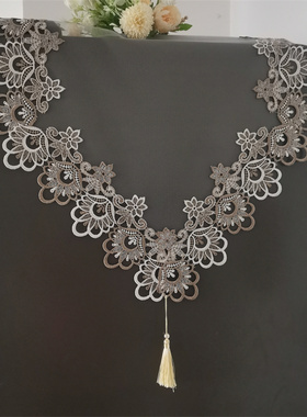 私人定做欧式蕾丝镂空冰箱盖巾新款双开门单开门冰箱防尘罩白色