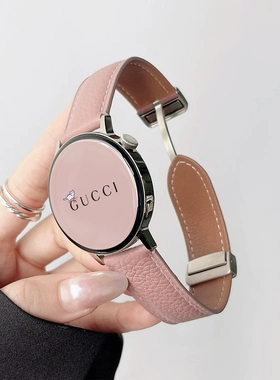 适用华为gt5皮质watch3pro智能手表gt2女款高级41mm男士磁吸扣