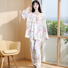 睡衣女款2025新款夏季不带胸垫防凸点莫代尔大码可外穿家居服套装