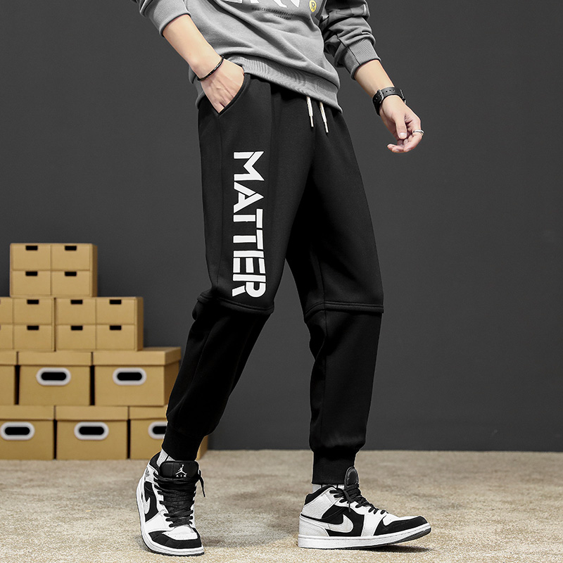 Spring and autumn men's trend leisure sports pants printed boy's small foot Harem Pants