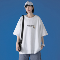 Blue wall summer Hong Kong style trend versatile casual loose short sleeve T-shirt for men and women