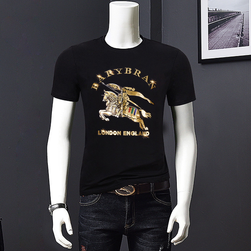 High quality men's laser short sleeve fashion brand T-Shirt Large Men's