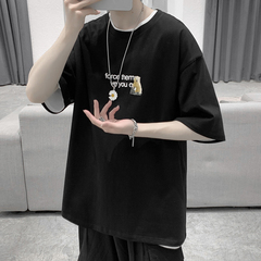 Summer Hong Kong style trend versatile casual loose short sleeve T-shirt for men and women