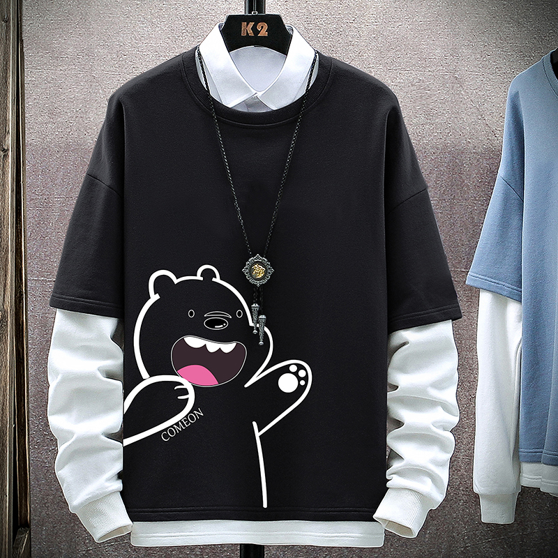 New men's cartoon round neck Pullover for spring