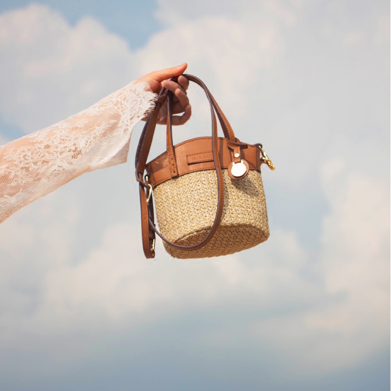 JACDBAG 2019新款斜挎草编包手提女包编织度假包藤编包ins小包包