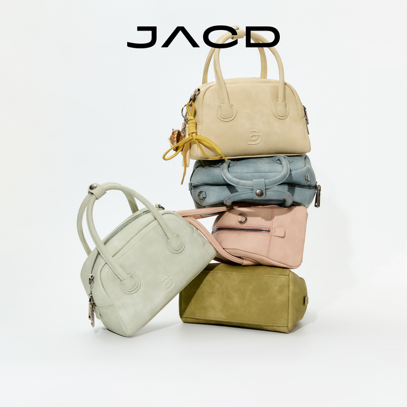 JACD【生日礼物】复古保龄球包包女2025夏季新款斜挎包女包枕头包