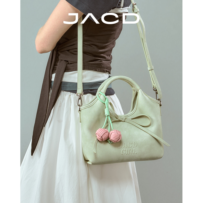 JACD【春霜】精致蝴蝶结菜篮子包女2025新款水桶包单肩斜挎包女包