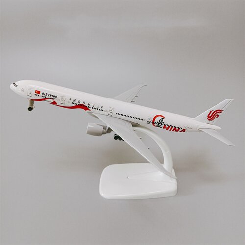 带轮子19cm中国国际航空国航爱国号波音机B777合金仿真飞机模型