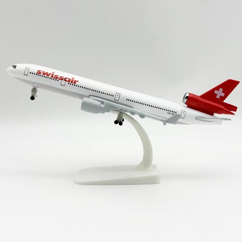 带起落架轮子20cm瑞士航空SWISS麦道MD-11合金仿真飞机模型金属