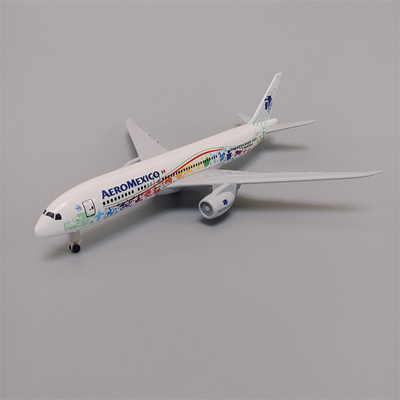 带轮子19cm墨西哥航空AEROMEXICO波音机B787合金仿真飞机模型金属