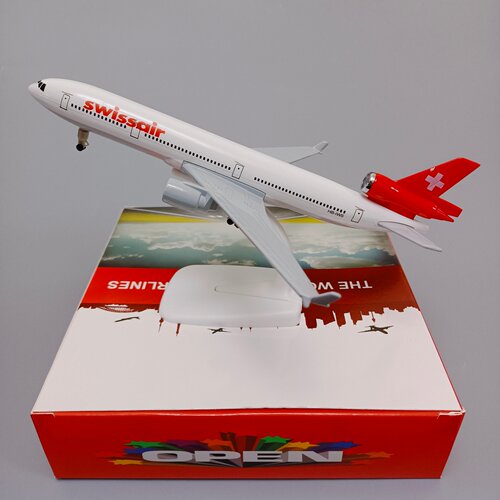 20cm瑞士航空SWISS麦道MD-11合金仿真飞机模型金属航模带轮子