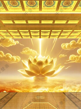 金莲花荷花墙纸布佛字背景禅意画定制禅房寺庙莲花壁佛堂家壁纸