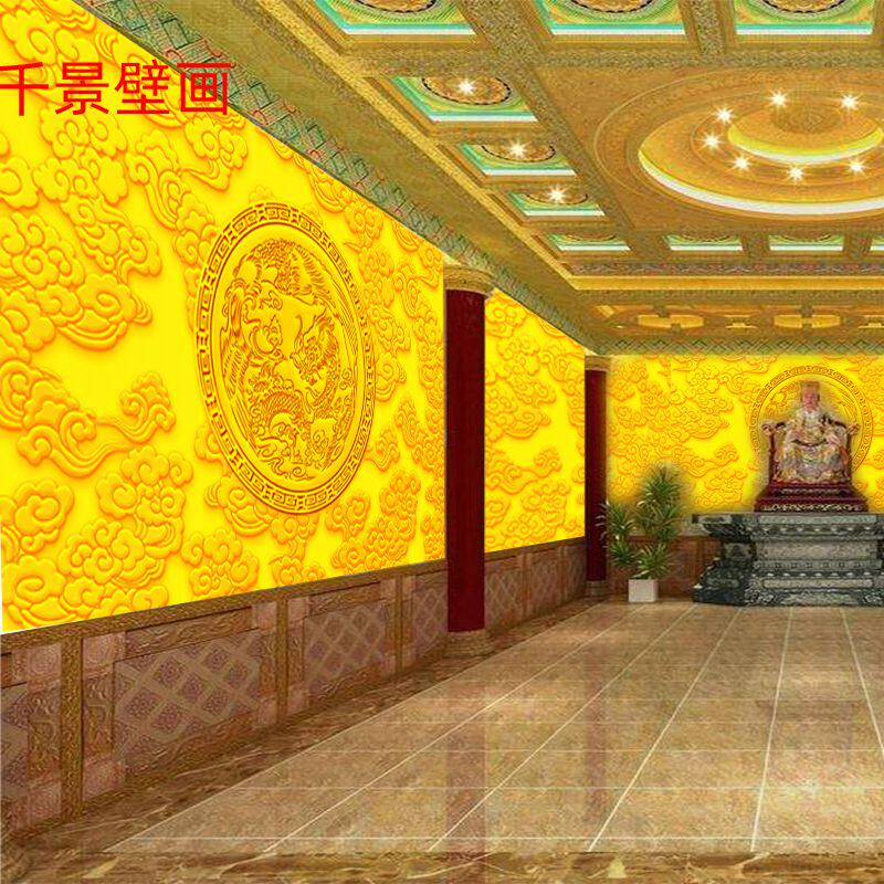 龙凤祥云壁画背景墙3d捷域