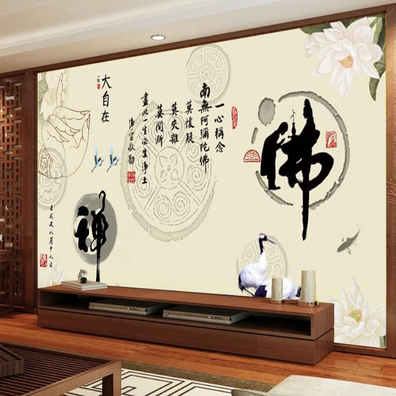 禅意背景墙纸捷域禅意佛字