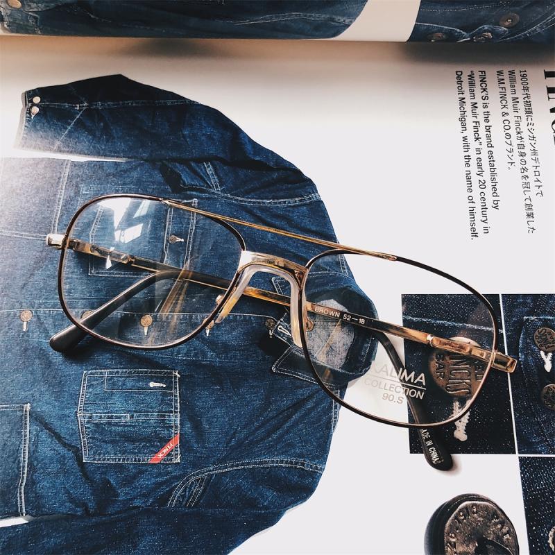 美式风古董双梁金属框架眼镜