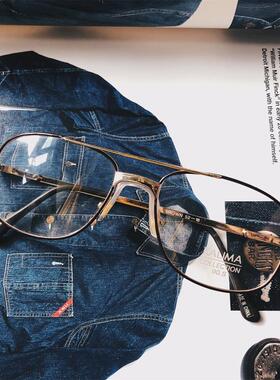 kalima包邮美式风格vintage复古古董双梁金属框架眼镜gayj846