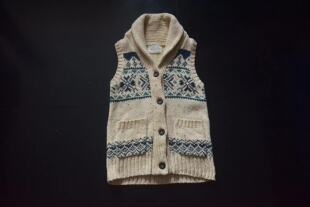 复古cowichan雪花翻领纽扣孤品羊毛衣bbxb5481 日单美式 包邮