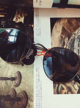 hawk包邮vintage复古文艺古董平光面金属框架太阳墨眼镜hayj879