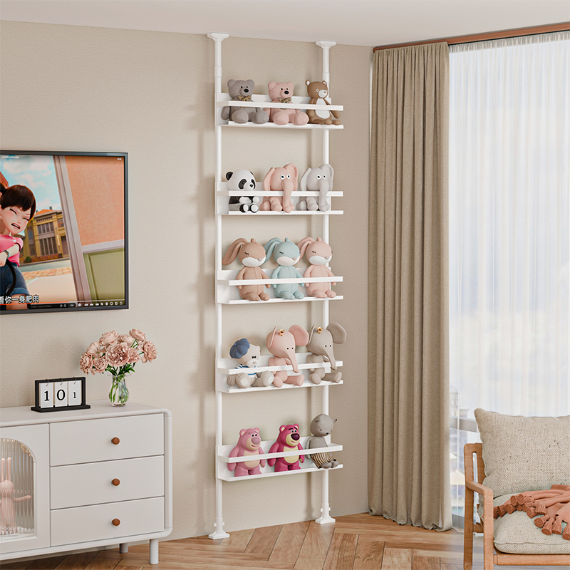 娃娃收纳神器多层玩偶架子顶天立地免打孔墙上公仔毛绒玩具收纳