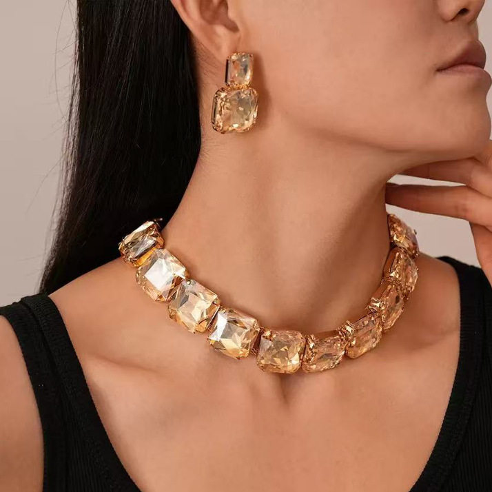 铜合金项链 A356 时尚轻奢气质百搭优雅小众简约精致项链一套