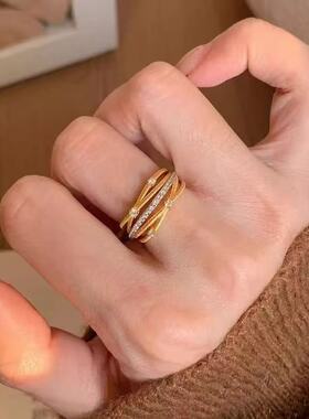 铜合金开口戒指C037 时尚轻奢气质百搭优雅精致戒指