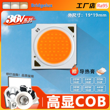 36伏高亮cob灯珠1919款20W30W36W普瑞芯片LED灯珠高显COB射灯光源