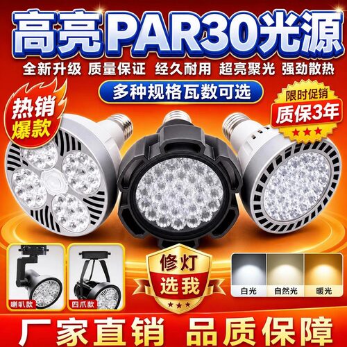 超亮LED光源PAR30轨道射灯