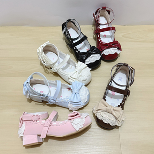 2团预约奶奶糕低跟版久久lolita原创蝴蝶结圆头公主洛丽塔女鞋