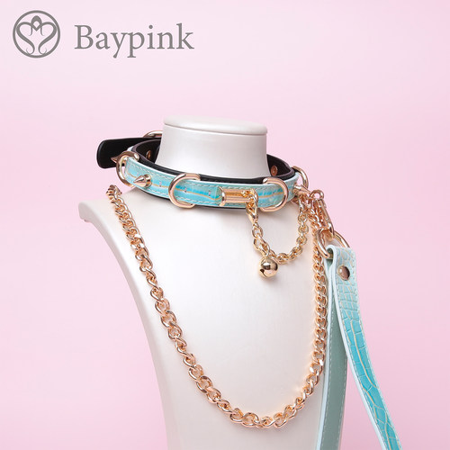 【 Bay高端定制】choker项圈女颈带铆钉朋克鳄鱼纹头层牛皮