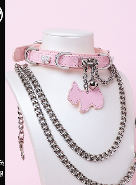 【BAY高端定制】牛皮小狗项圈骨头puppy女颈带K9定制choker