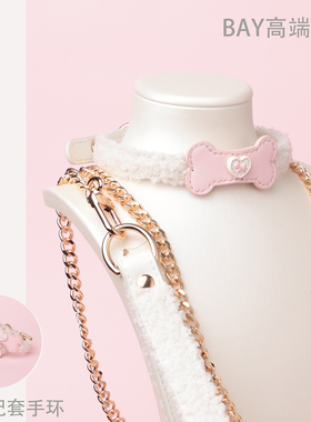 【BAY高端定制】小狗毛毛牛皮项圈骨头puppy女颈带K9定制choker