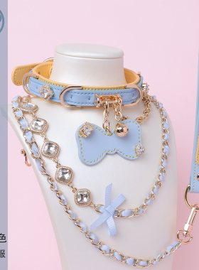 【BAY高端定制】猫咪蝴蝶结牛皮项圈骨头puppy女颈带K9定制choker