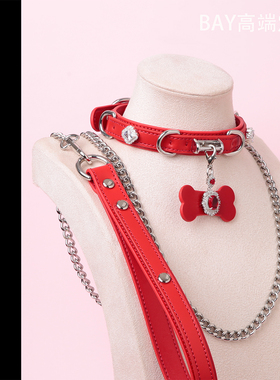 圣诞新年Puppy钻石真皮K9牛皮choker脖圈K8定制项圈choker套装