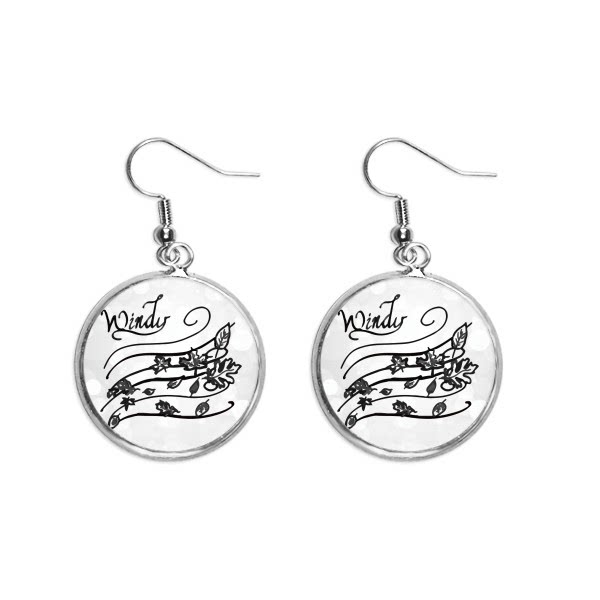 天气风手绘线条插画纹样耳坠银色耳环吊坠首饰女士