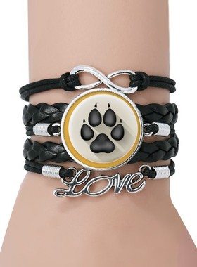 黑色永恒礼品皮革手链