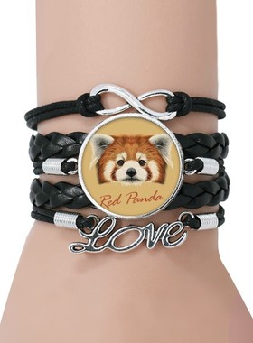 栗色野生动物永恒礼品皮革手链