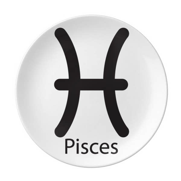 月双鱼星座符号陶瓷餐盘子8寸月光盘餐具家居礼物学校幼儿园装饰