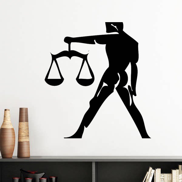 星座天秤座标志剪影插画图案墙贴壁纸房间贴花学校幼儿园装饰