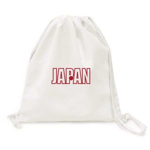 日本国旗英文名帆布背包购物旅行双肩拉带抽绳书包学校幼儿园装饰
