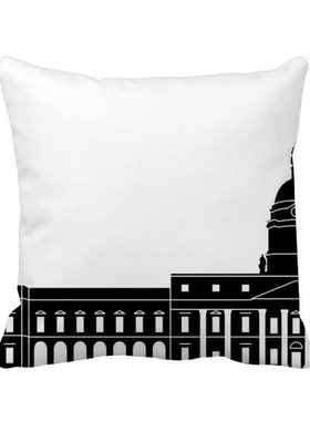 标剪影插画图案方形抱枕靠枕沙发靠垫双面含芯礼物学校幼儿园装饰