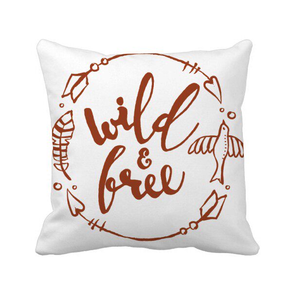 自由英文艺术字靠枕沙发靠垫双面含芯礼物方形抱枕学校幼儿园装饰