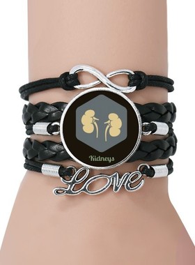 黑色永恒礼品皮革手链