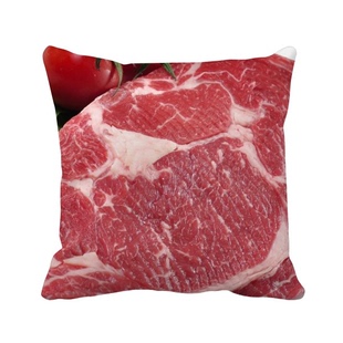 肉生肉纹理食物靠枕沙发靠垫双面含芯礼物方形抱枕学校幼儿园装饰