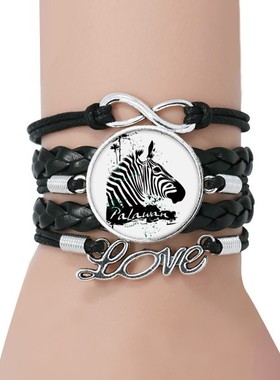 动物黑色永恒礼品皮革手链